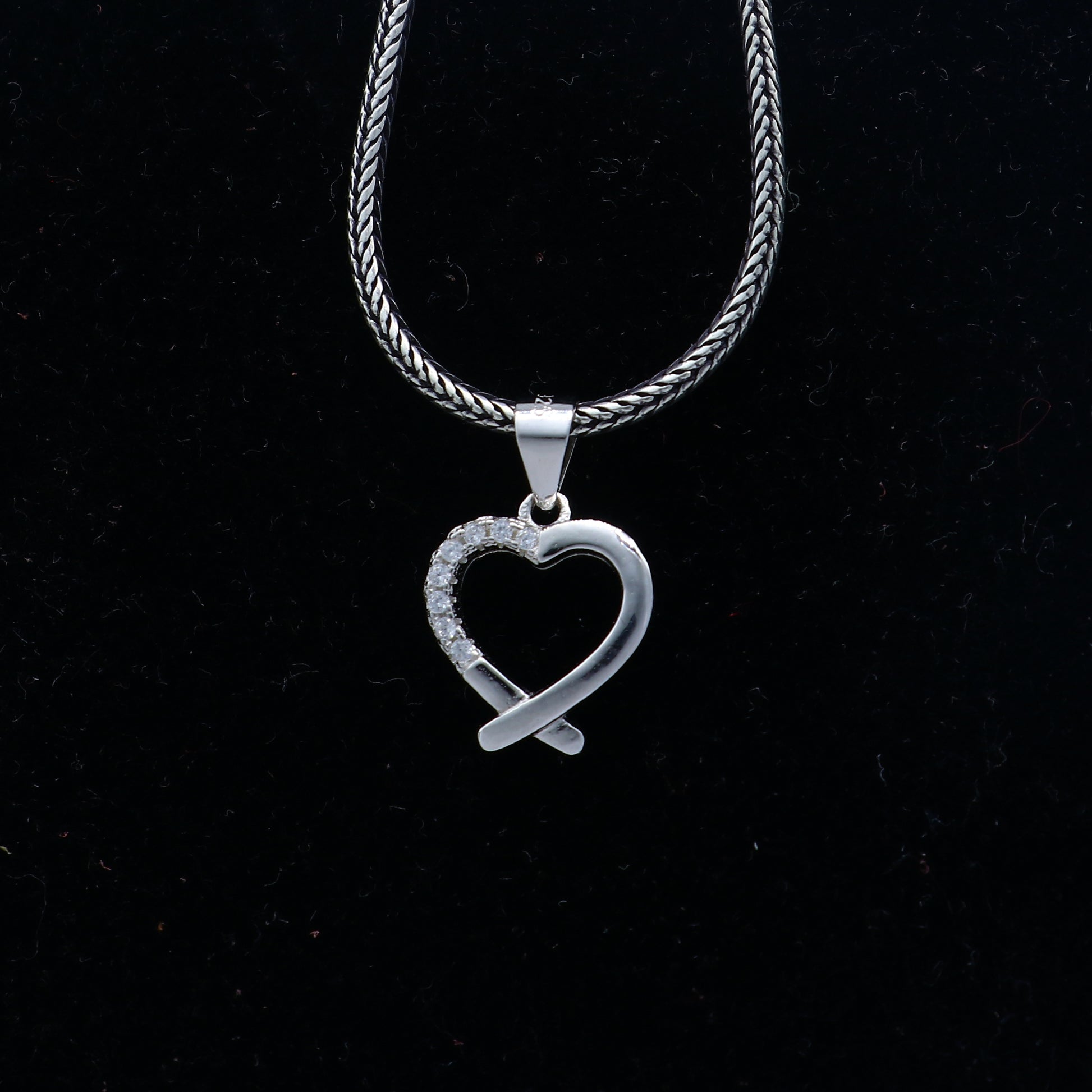 Handmade 925 sterling silver heart pendant with tribal ornament design, crafted by TRIBAL ORNAMENTS.