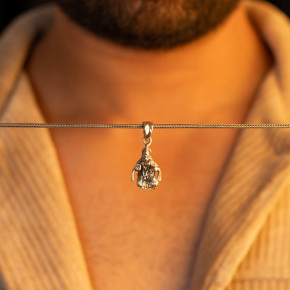 925 sterling silver Lord Hanuman pendant jewelry by TRIBAL ORNAMENTS, detailed handmade Hindu god unisex gift accessory.