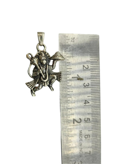 925 sterling silver Hindu Lord Hanuman flying pendant, handmade tribal jewelry, divine Bajarangbali gift jewelry by Tribal Ornaments