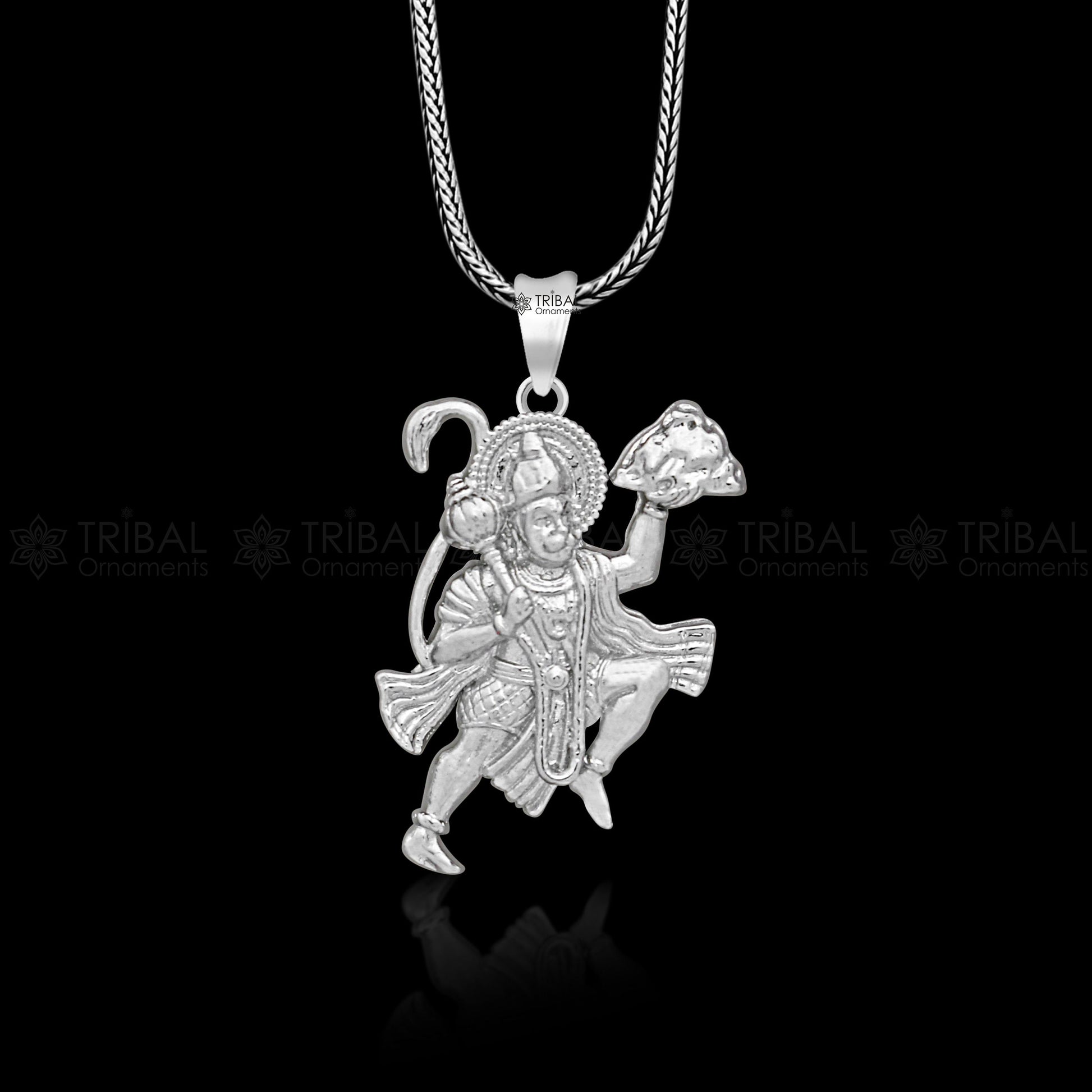 925 sterling silver handmade Hindu idol God Lord hanuman flying pendant, amazing divine lord bajarangbali pendant gifting jewelry NSP825 - TRIBAL ORNAMENTS