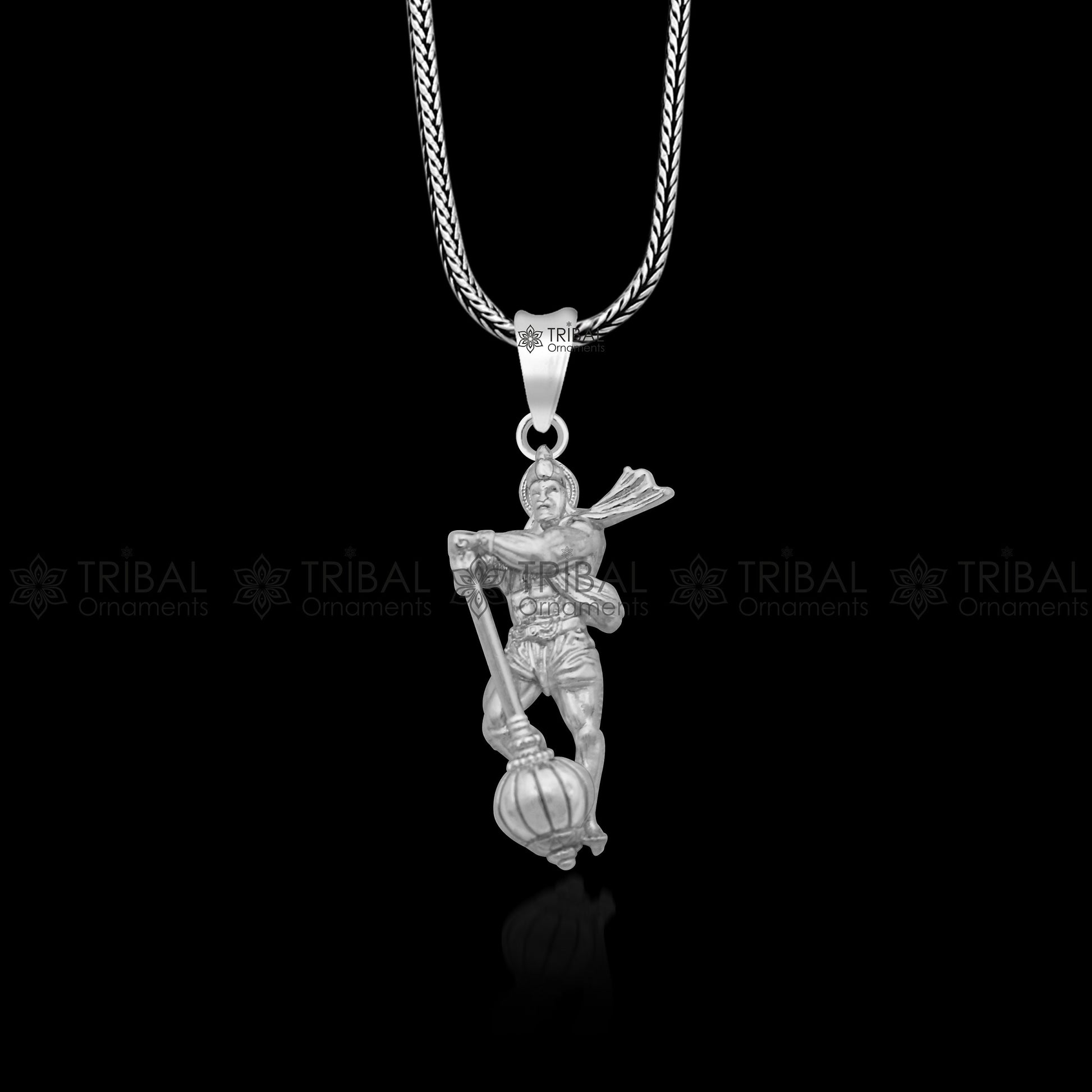 925 sterling silver handmade Hindu idol God Lord hanuman pendant, amazing divine lord bajarangbali pendant gifting jewelry NSP831 - TRIBAL ORNAMENTS