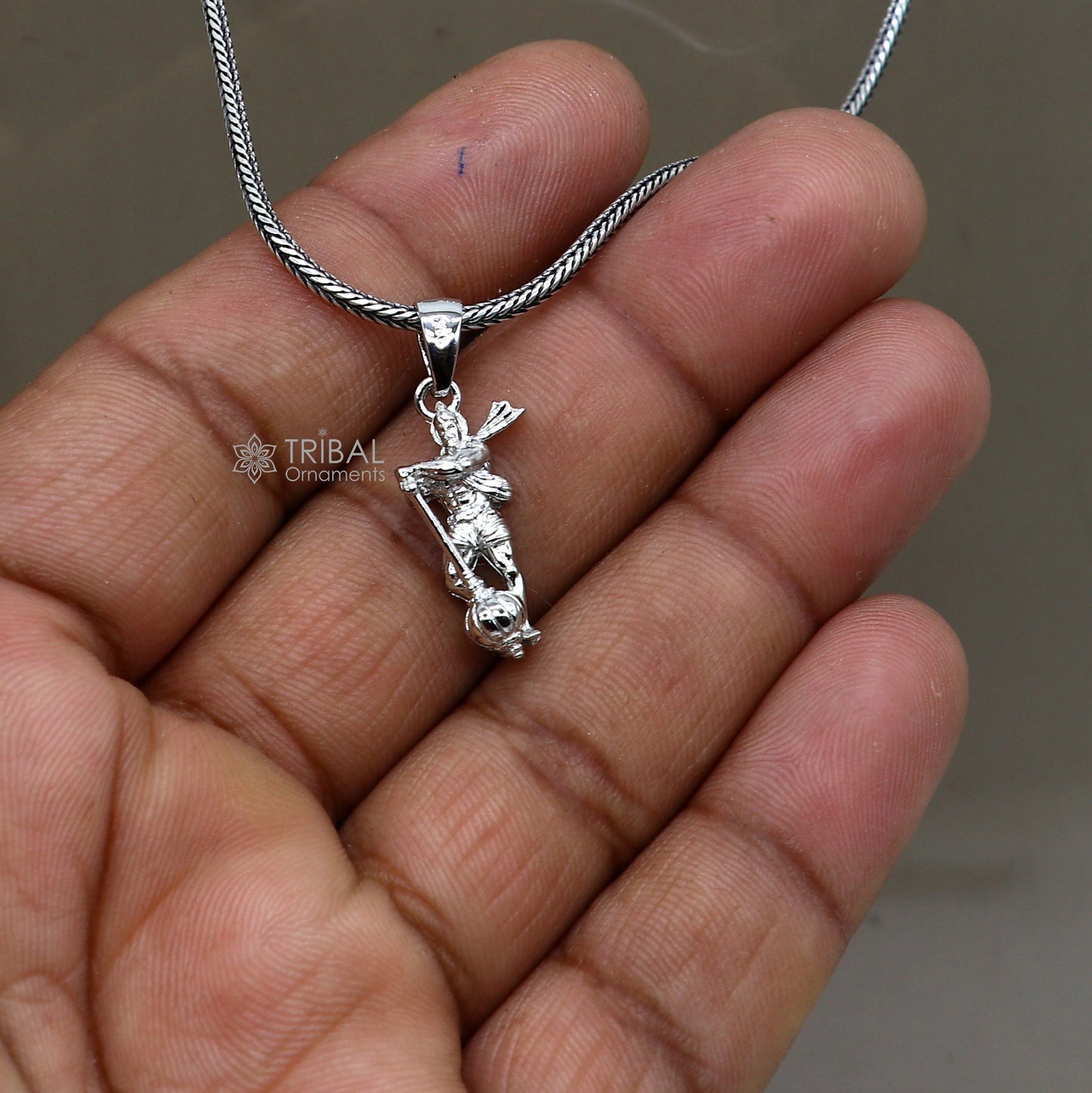 925 sterling silver handmade Hindu idol God Lord hanuman pendant, amazing divine lord bajarangbali pendant gifting jewelry NSP831 - TRIBAL ORNAMENTS