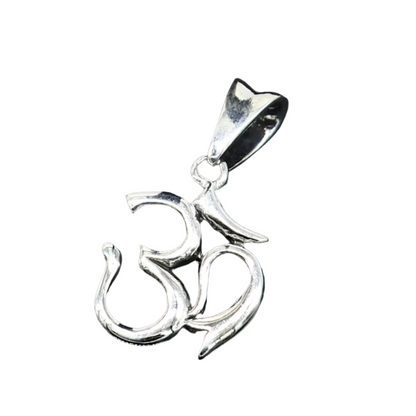 Sterling silver Hindu mantra 'Aum' OM pendant, unisex tribal jewelry, handmade, stylish personalized jewelry by TRIBAL ORNAMENTS.