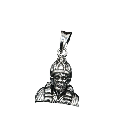 Sterling silver Sai Baba pendant by Tribal Ornaments, handmade unisex jewelry with detailed idol design and personalized style.