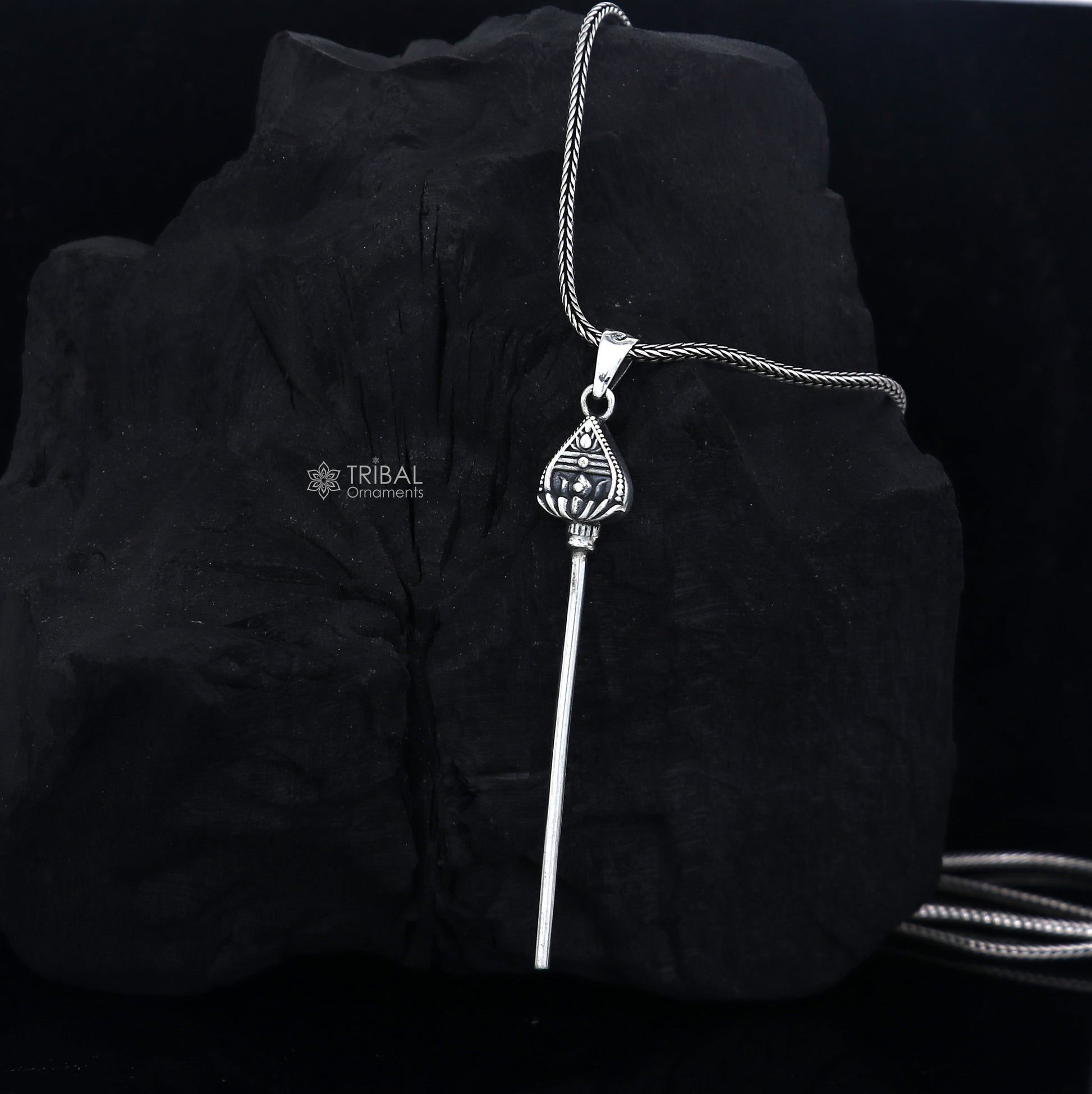 925 Sterling silver handmade Kartikeya murugan weapon pendant nsp879 - TRIBAL ORNAMENTS