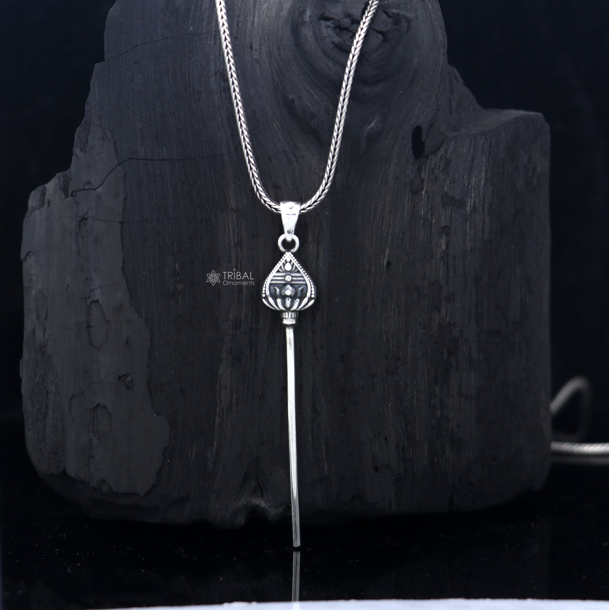 925 Sterling silver handmade Kartikeya murugan weapon pendant nsp879 - TRIBAL ORNAMENTS