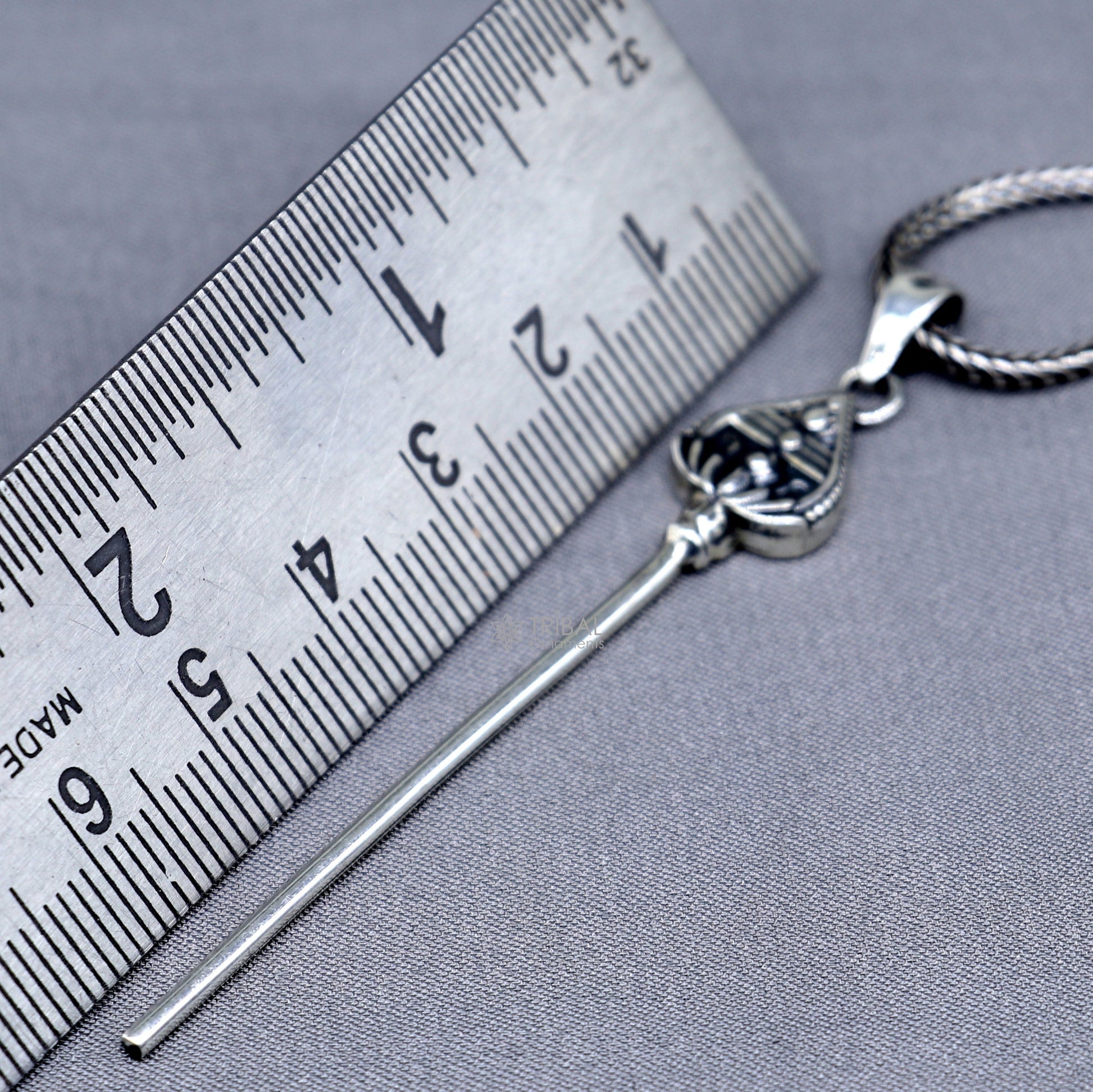 925 Sterling silver handmade Kartikeya murugan weapon pendant nsp879 - TRIBAL ORNAMENTS