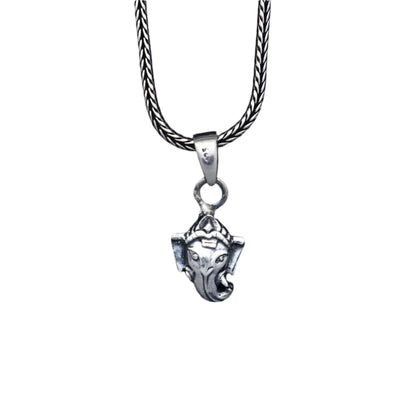 Handmade 925 Sterling silver Lord Ganesha pendant with intricate tribal design by TRIBAL ORNAMENTS.