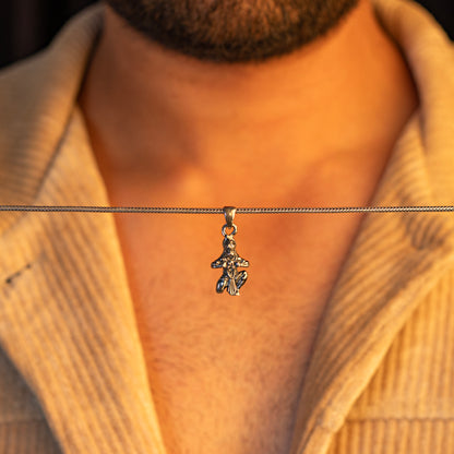 Handmade 925 sterling silver Lord Hanuman Ji pendant by TRIBAL ORNAMENTS, detailed tribal-style religious jewelry piece.