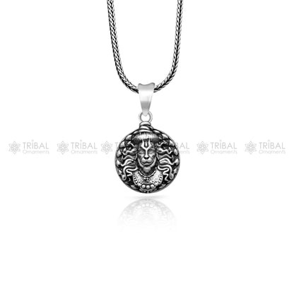 Handmade 925 Sterling silver Lord Hanuman Ji pendant from Tribal Ornaments, detailed tribal-style design for spiritual jewelry.