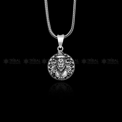 Handmade 925 Sterling silver Lord Hanuman Ji pendant from TRIBAL ORNAMENTS featuring detailed tribal craftsmanship.