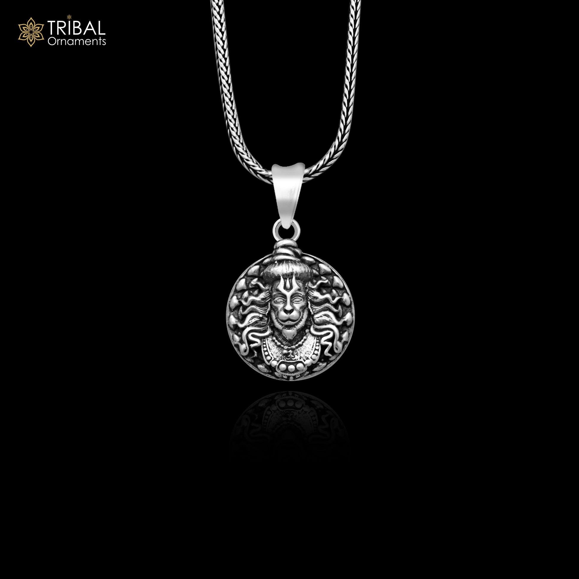 925 Sterling silver handmade  lord hanuman ji pendant nsp878 - TRIBAL ORNAMENTS