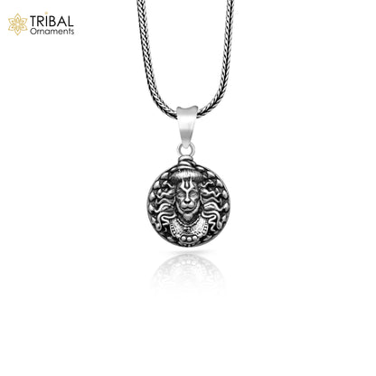 Handmade 925 sterling silver Lord Hanuman Ji pendant by Tribal Ornaments, featuring detailed tribal design and craftsmanship.