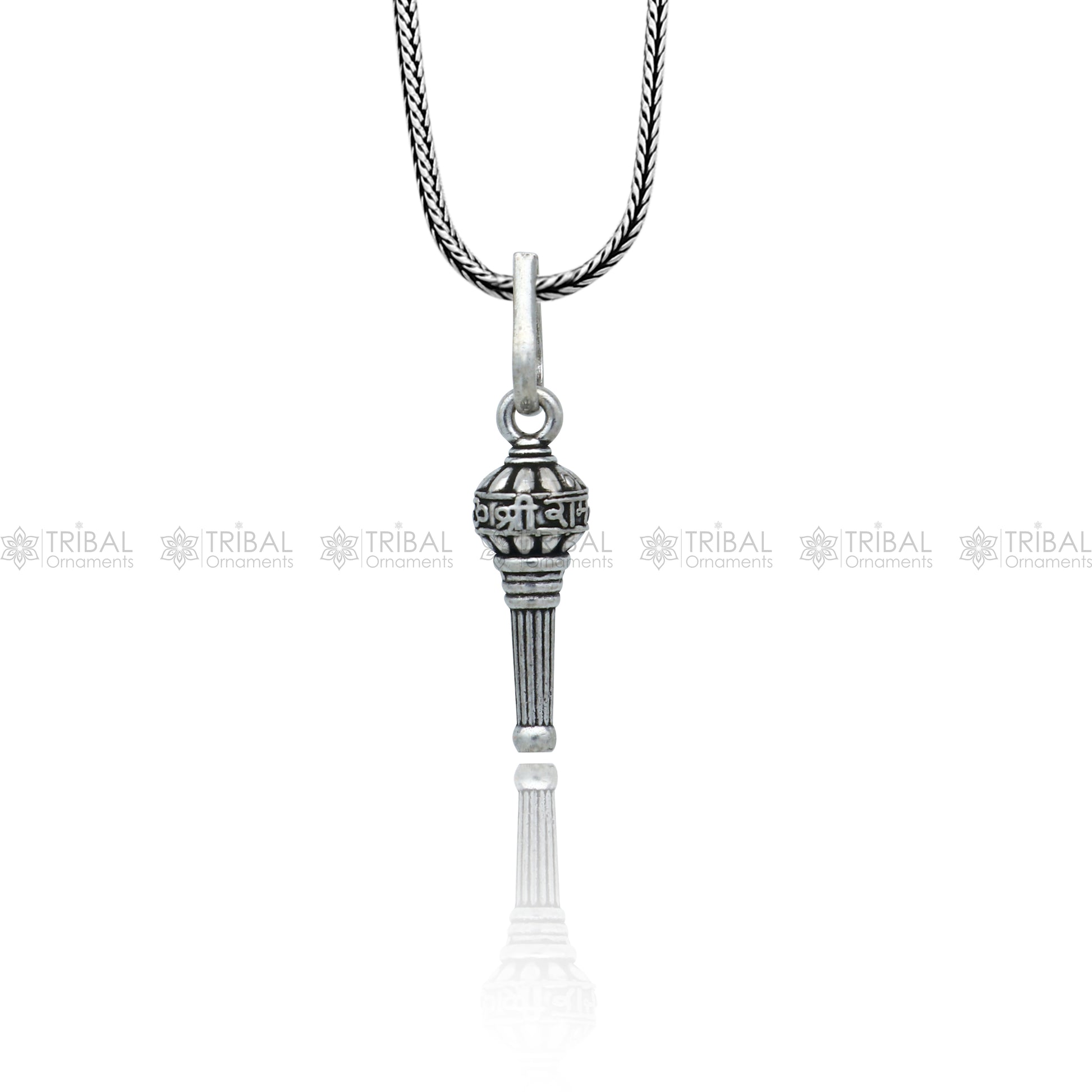 925 sterling silver  handmade Lord hanuman mace gota/gada sakha design stylish pendant nsp994 - TRIBAL ORNAMENTS