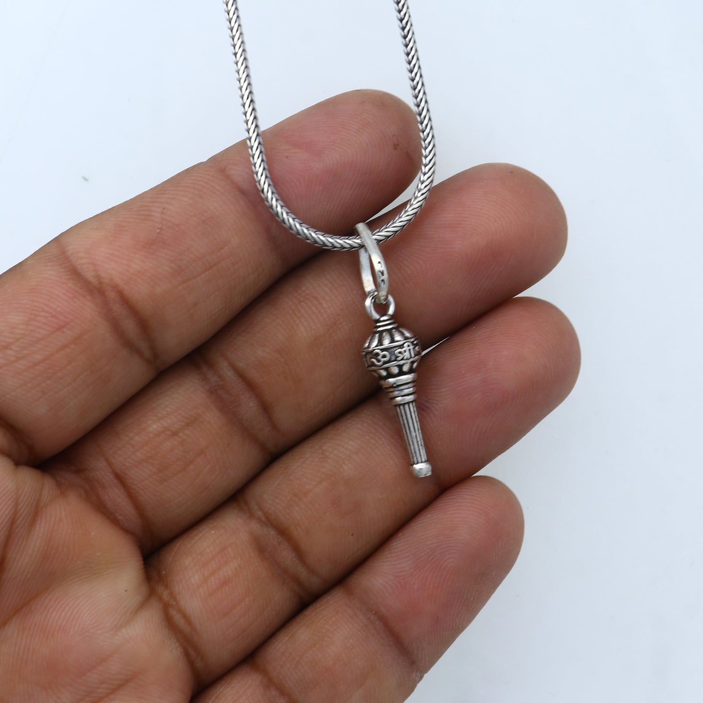 925 sterling silver  handmade Lord hanuman mace gota/gada sakha design stylish pendant nsp994 - TRIBAL ORNAMENTS