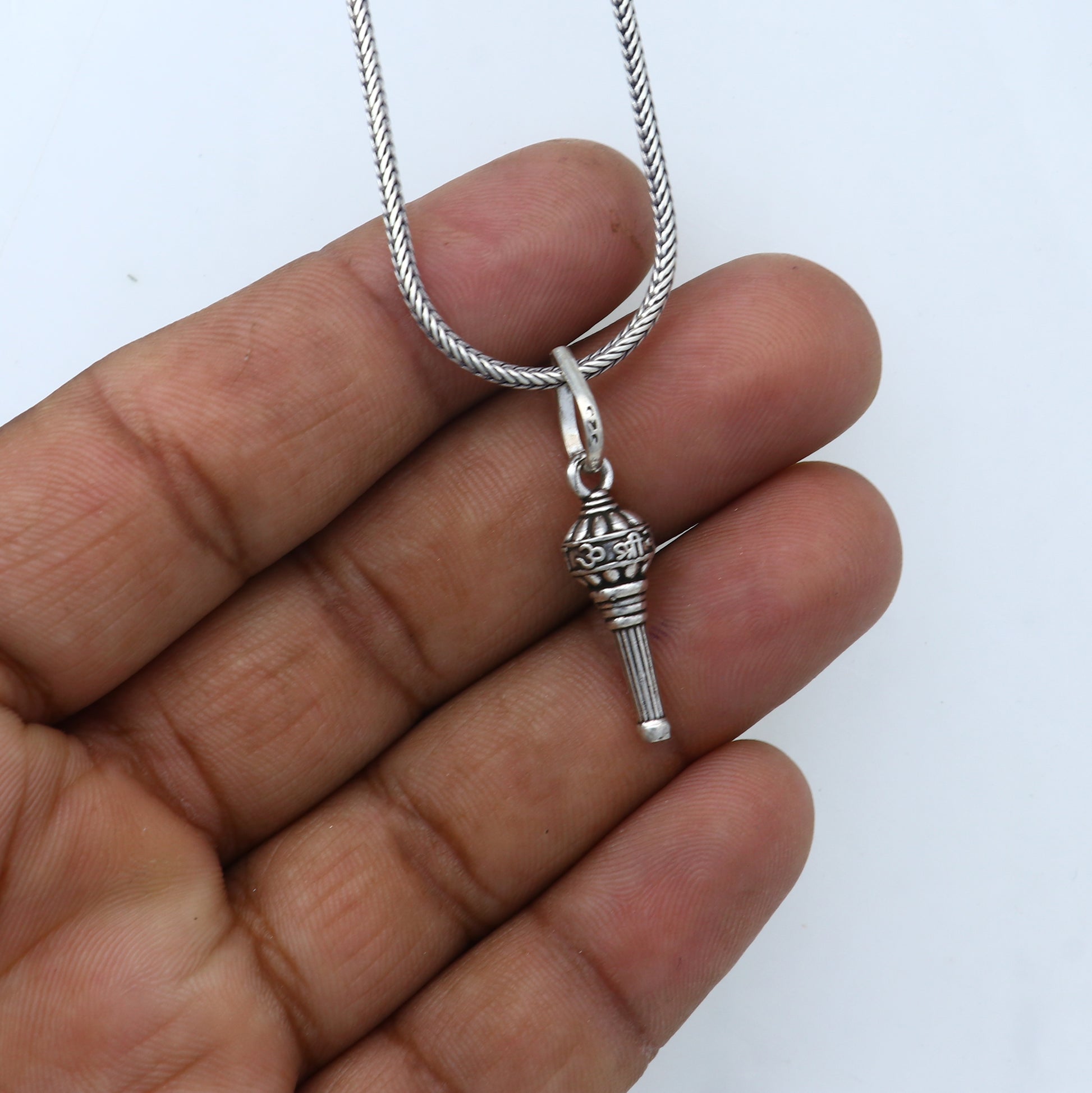 925 sterling silver  handmade Lord hanuman mace gota/gada sakha design stylish pendant nsp994 - TRIBAL ORNAMENTS