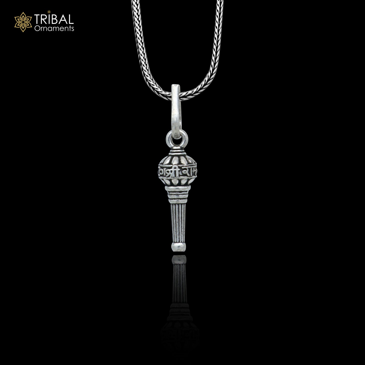 925 sterling silver  handmade Lord hanuman mace gota/gada sakha design stylish pendant nsp994 - TRIBAL ORNAMENTS