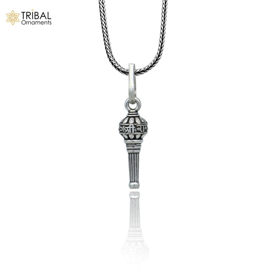925 sterling silver  handmade Lord hanuman mace gota/gada sakha design stylish pendant nsp994 - TRIBAL ORNAMENTS