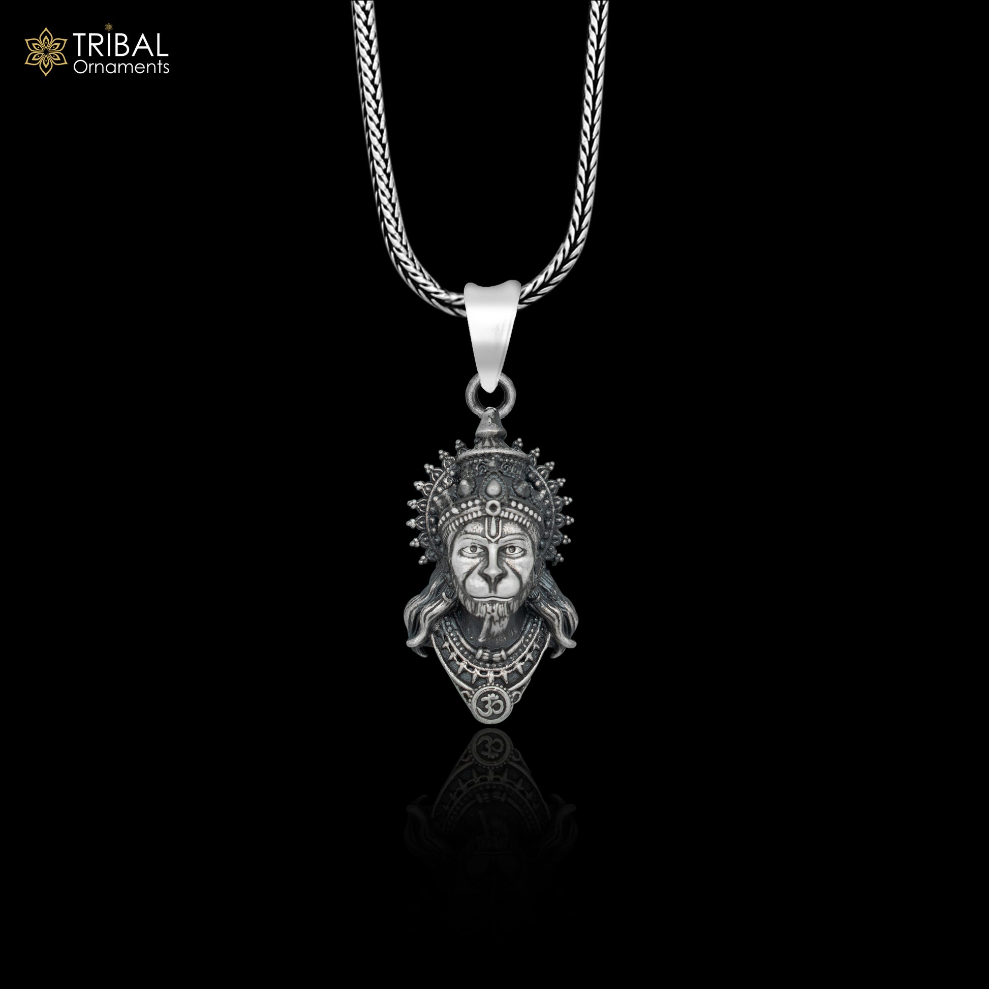 925 sterling silver handmade lord hanuman Pendant with chain tribal jewellery nsp1035 - TRIBAL ORNAMENTS