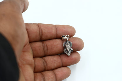 Handmade 925 sterling silver Lord Hanuman pendant with chain, tribal jewelry design from Tribal Ornaments.