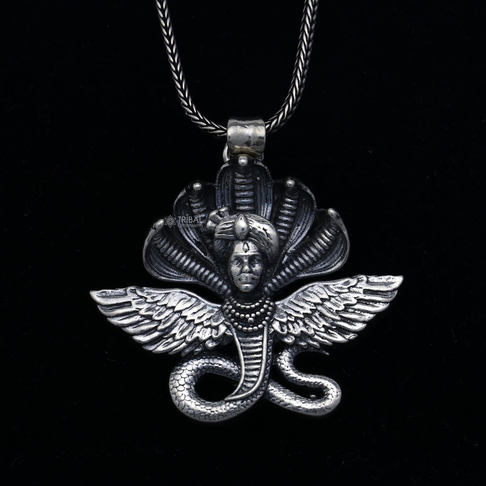 925 Sterling silver handmade lord Kalla ji pendant,deity snake pendant nsp852 - TRIBAL ORNAMENTS