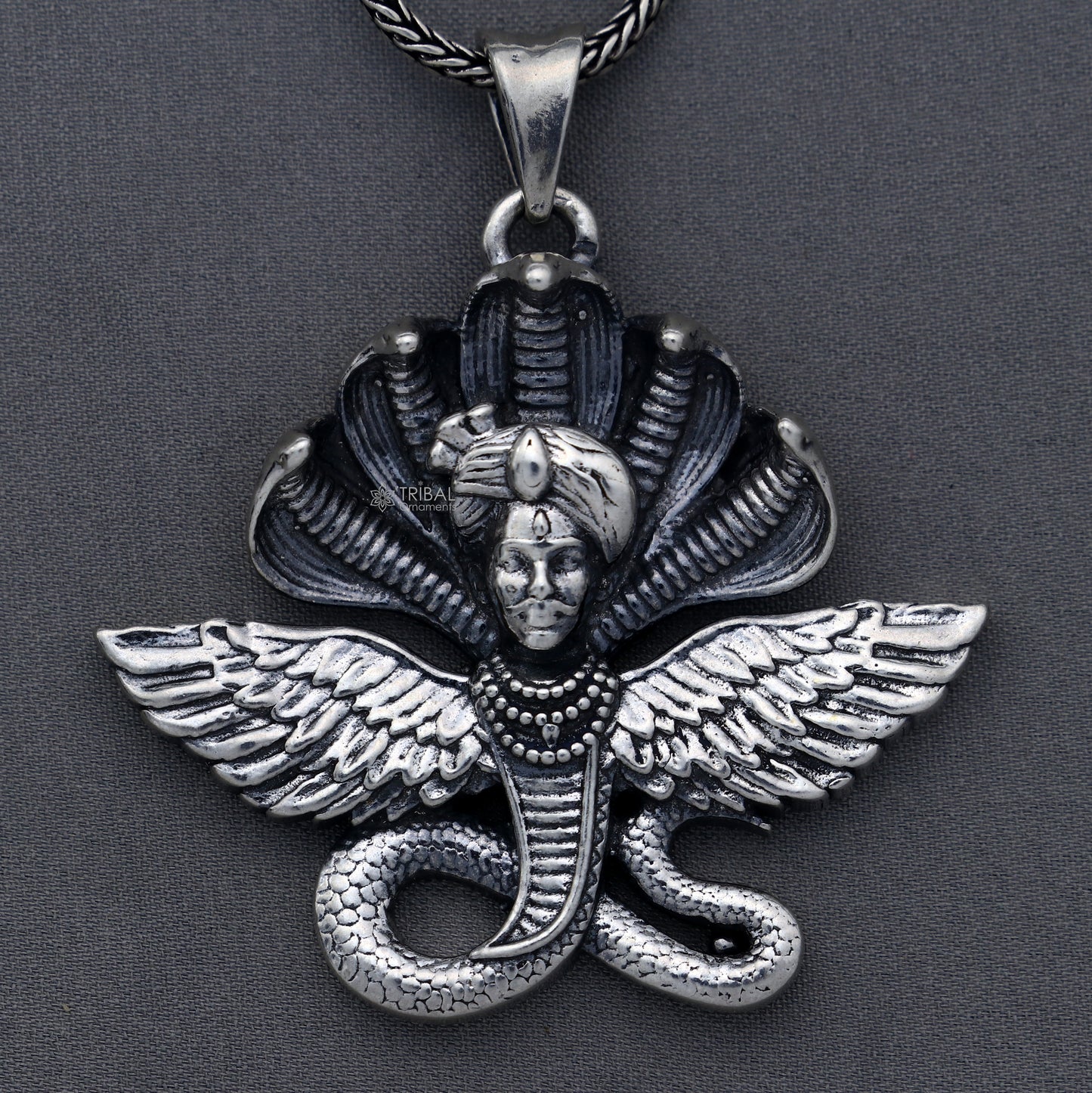 925 Sterling silver handmade lord Kalla ji pendant,deity snake pendant nsp852 - TRIBAL ORNAMENTS