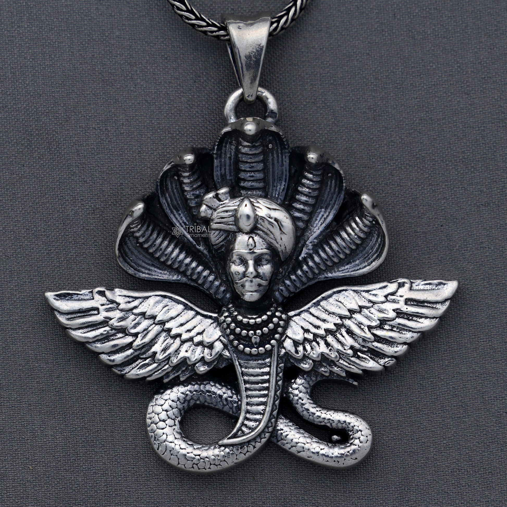 925 Sterling silver handmade lord Kalla ji pendant,deity snake pendant nsp852 - TRIBAL ORNAMENTS