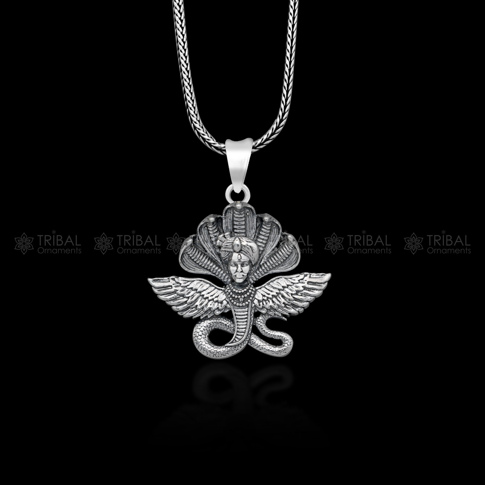 925 Sterling silver handmade lord Kalla ji pendant,deity snake pendant nsp852 - TRIBAL ORNAMENTS