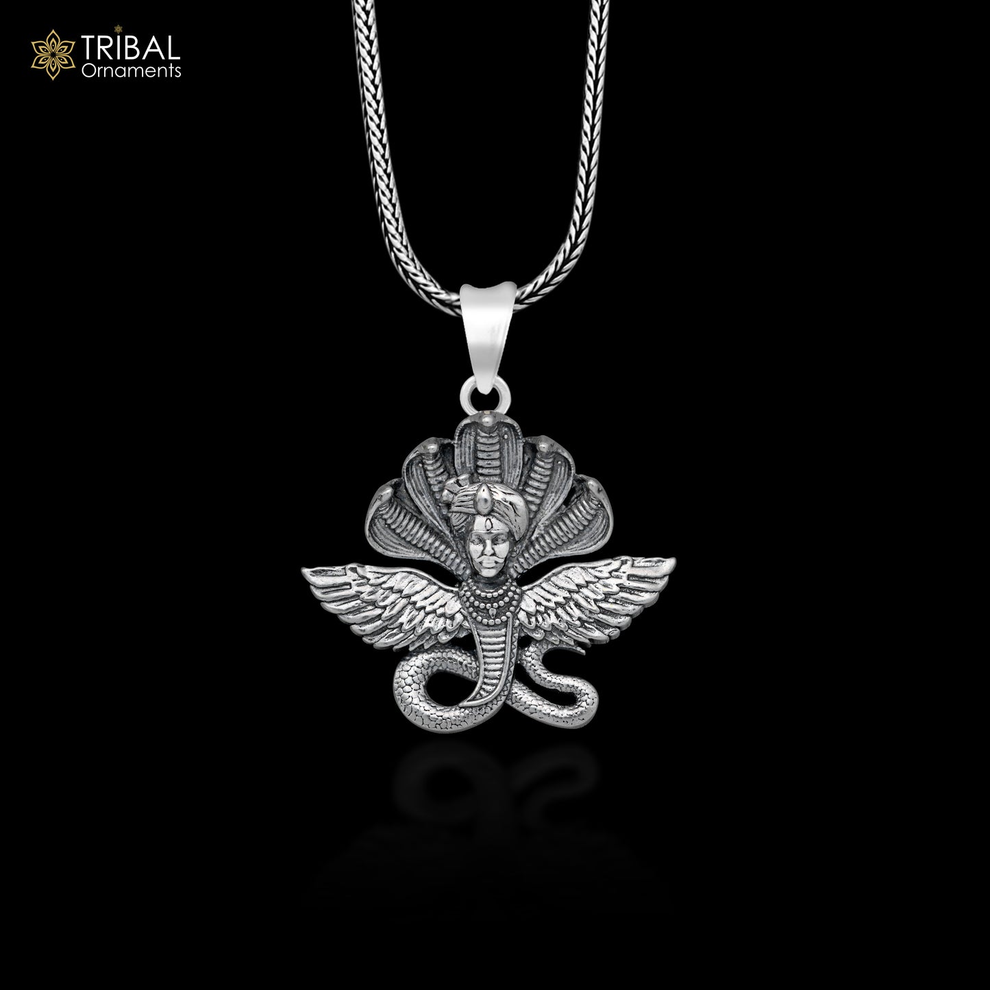 925 Sterling silver handmade lord Kalla ji pendant,deity snake pendant nsp852 - TRIBAL ORNAMENTS