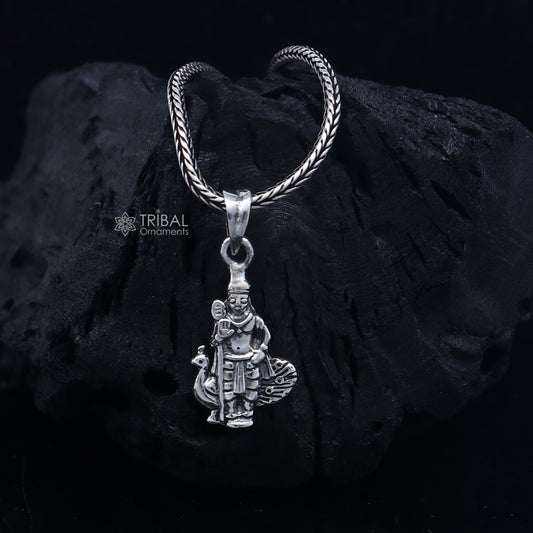 925 Sterling silver handmade  Lord kartikey pendant nsp864 - TRIBAL ORNAMENTS