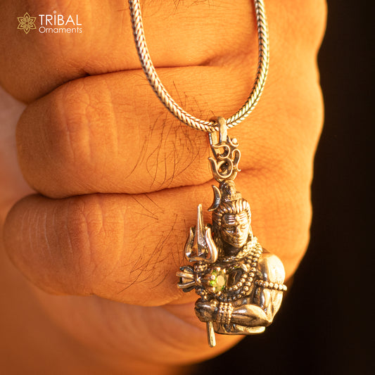 925 Sterling silver handmade lord maha deva pendant,nsp853 - TRIBAL ORNAMENTS