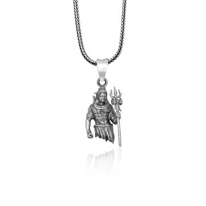 Handmade 925 sterling silver Lord Mahadeva pendant with chain, tribal jewelry design by TRIBAL ORNAMENTS.