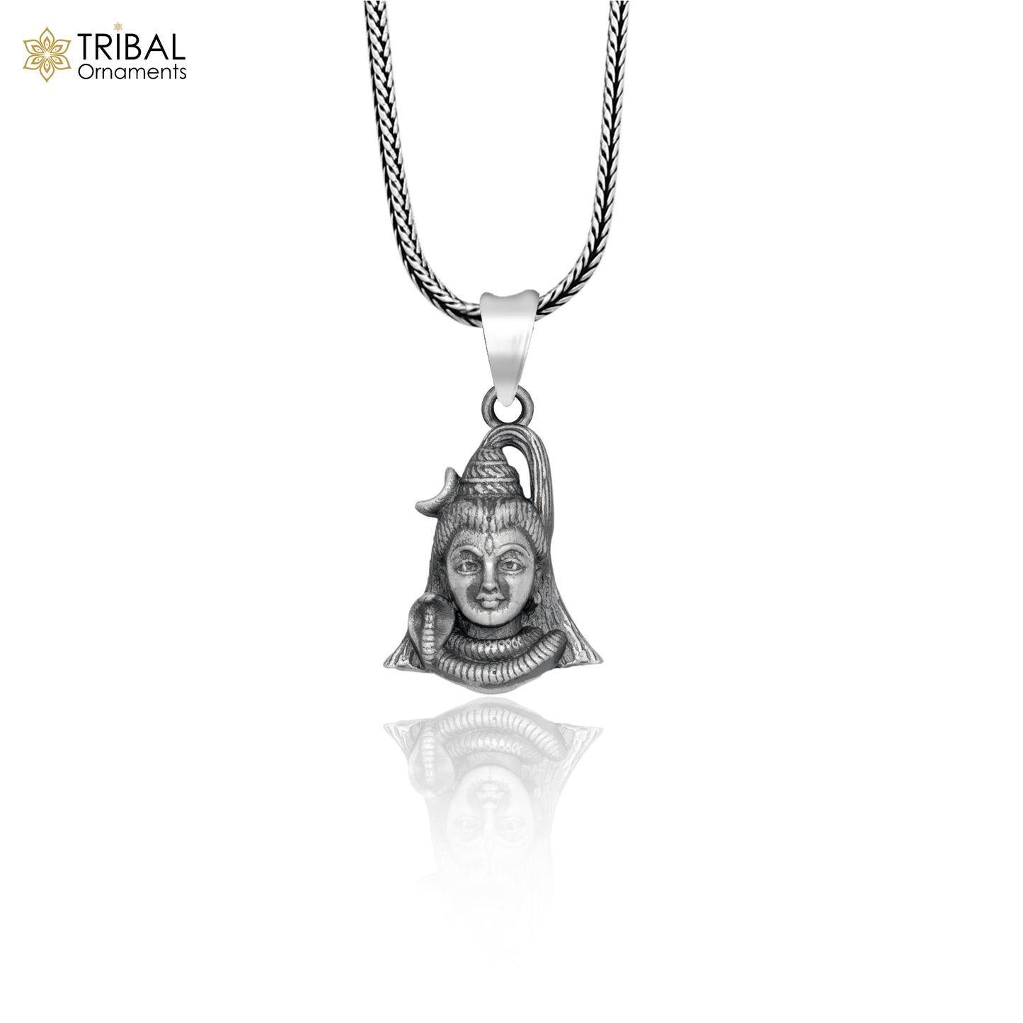 925 sterling silver handmade lord Mahadeva Pendant with chain tribal jewellery nsp1030 - TRIBAL ORNAMENTS