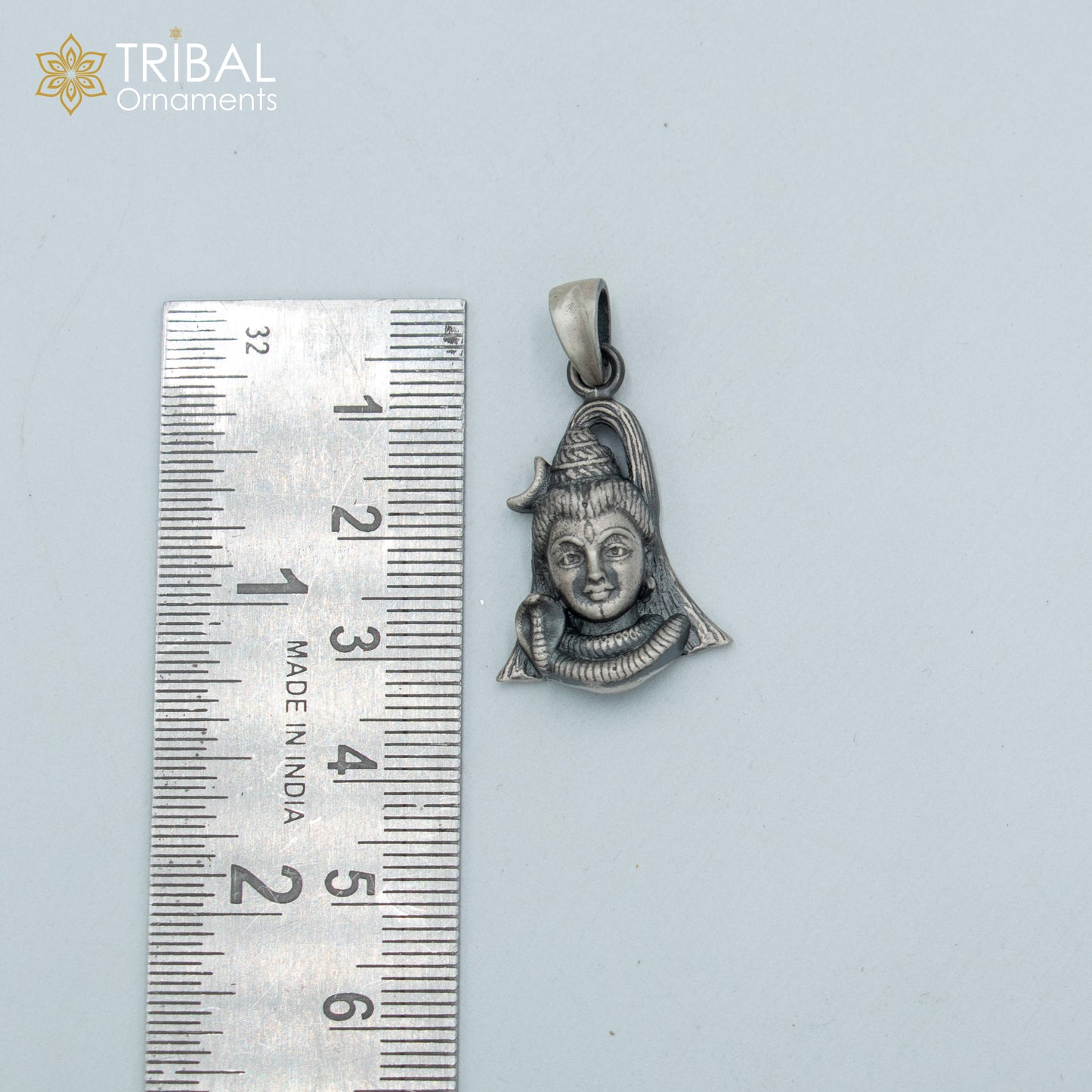 925 sterling silver handmade lord Mahadeva Pendant with chain tribal jewellery nsp1030 - TRIBAL ORNAMENTS