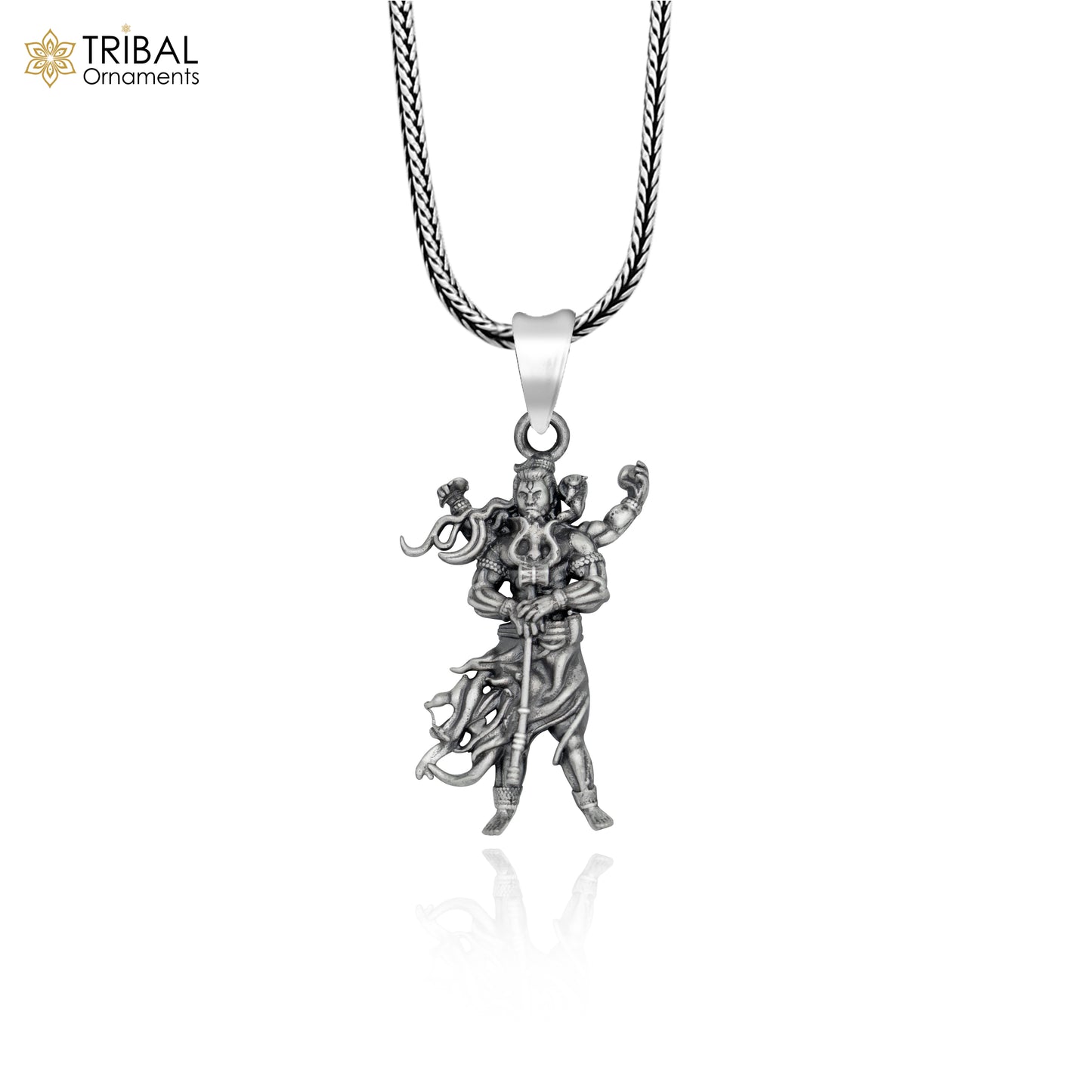 925 sterling silver handmade lord Mahadeva Pendant with chain tribal jewellery nsp1037 - TRIBAL ORNAMENTS
