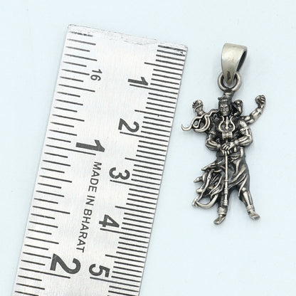 Handmade 925 sterling silver Lord Mahadeva pendant with chain, tribal jewelry featuring intricate tribal ornament design.