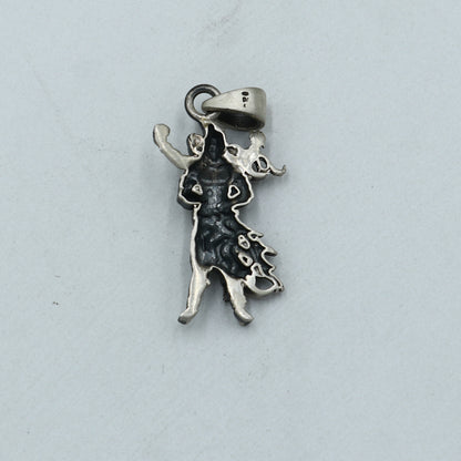 Handmade 925 sterling silver Lord Mahadeva Pendant with chain, tribal jewelry design, detailed religious motif on silver necklace