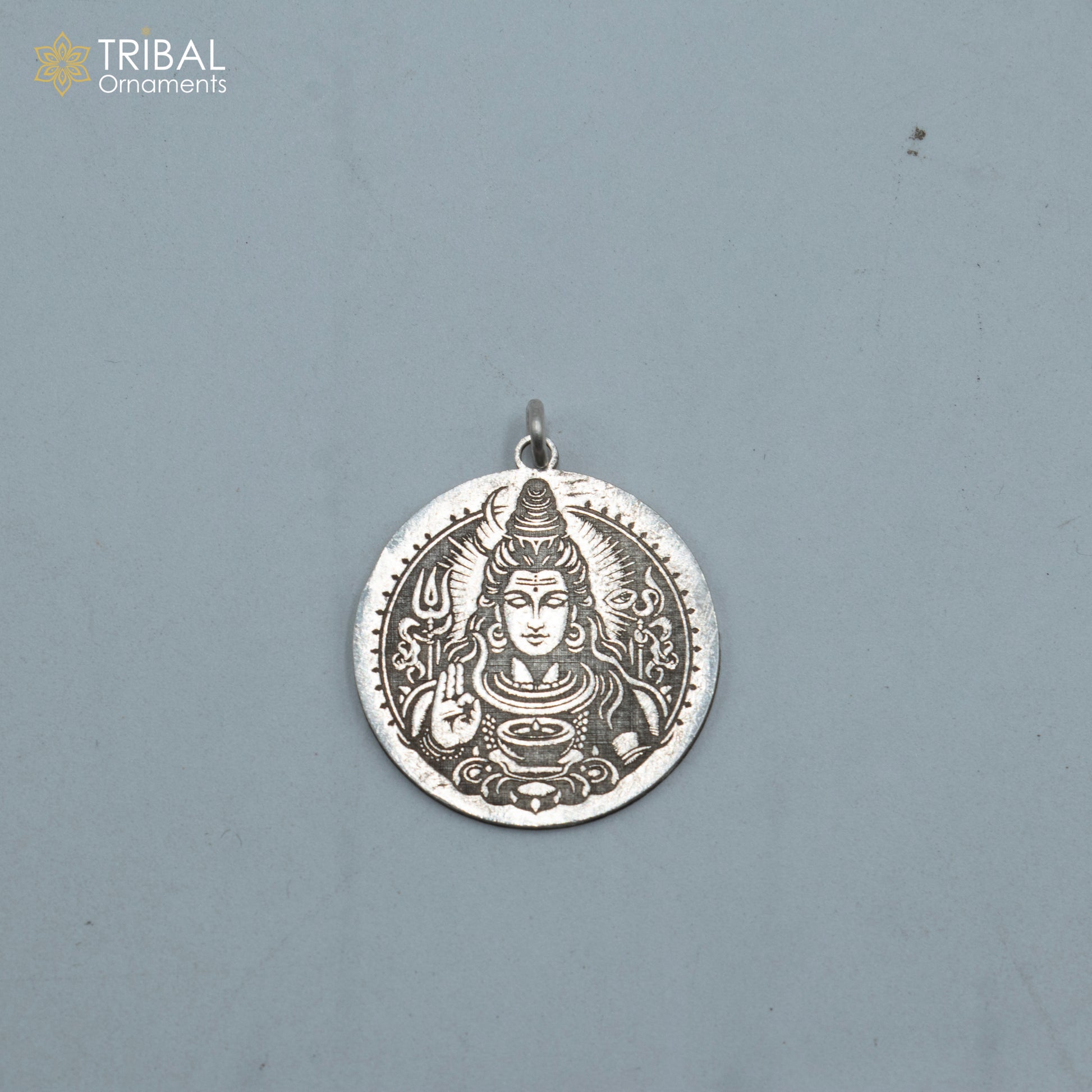 925 sterling silver handmade lord mahakal  yantram  Pendant with chain tribal jewellery nsp1040 - TRIBAL ORNAMENTS