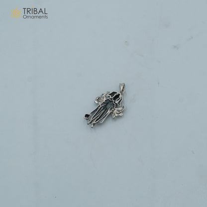 Handmade 925 sterling silver Lord Panchmukhi Hanuman ji pendant with chain, tribal jewelry design, crafted by Tribal Ornaments.