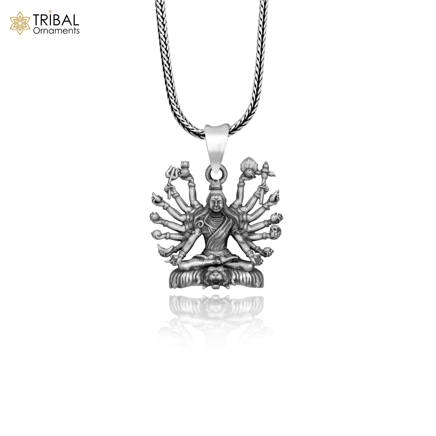 925 sterling silver handmade lord shiva (mahakal)Pendant with chain tribal jewellery nsp1006 - TRIBAL ORNAMENTS