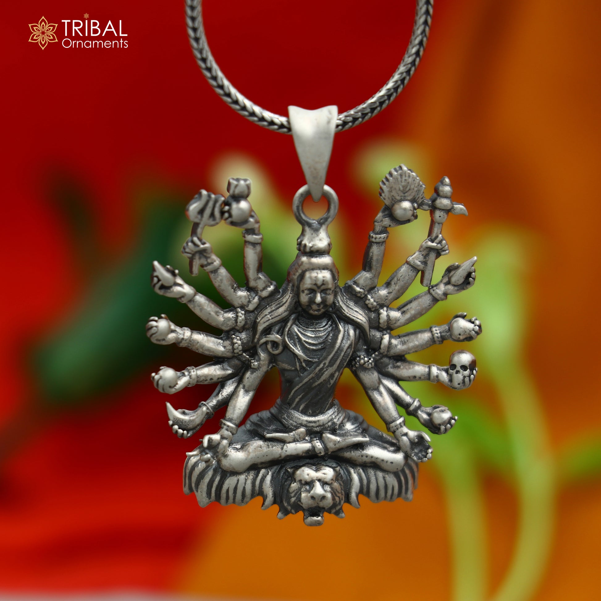 925 sterling silver handmade lord shiva (mahakal)Pendant with chain tribal jewellery nsp1006 - TRIBAL ORNAMENTS