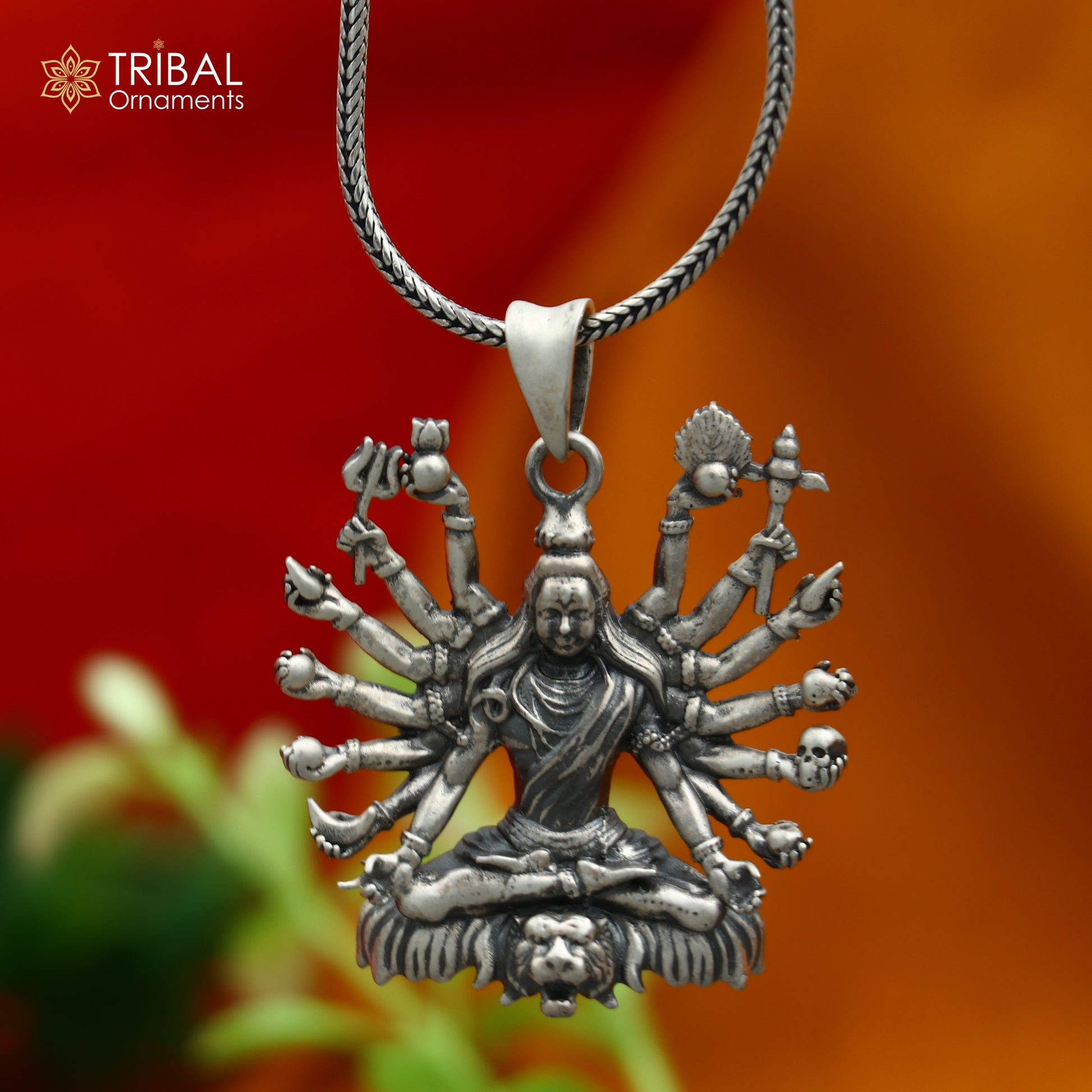 925 sterling silver handmade lord shiva (mahakal)Pendant with chain tribal jewellery nsp1006 - TRIBAL ORNAMENTS