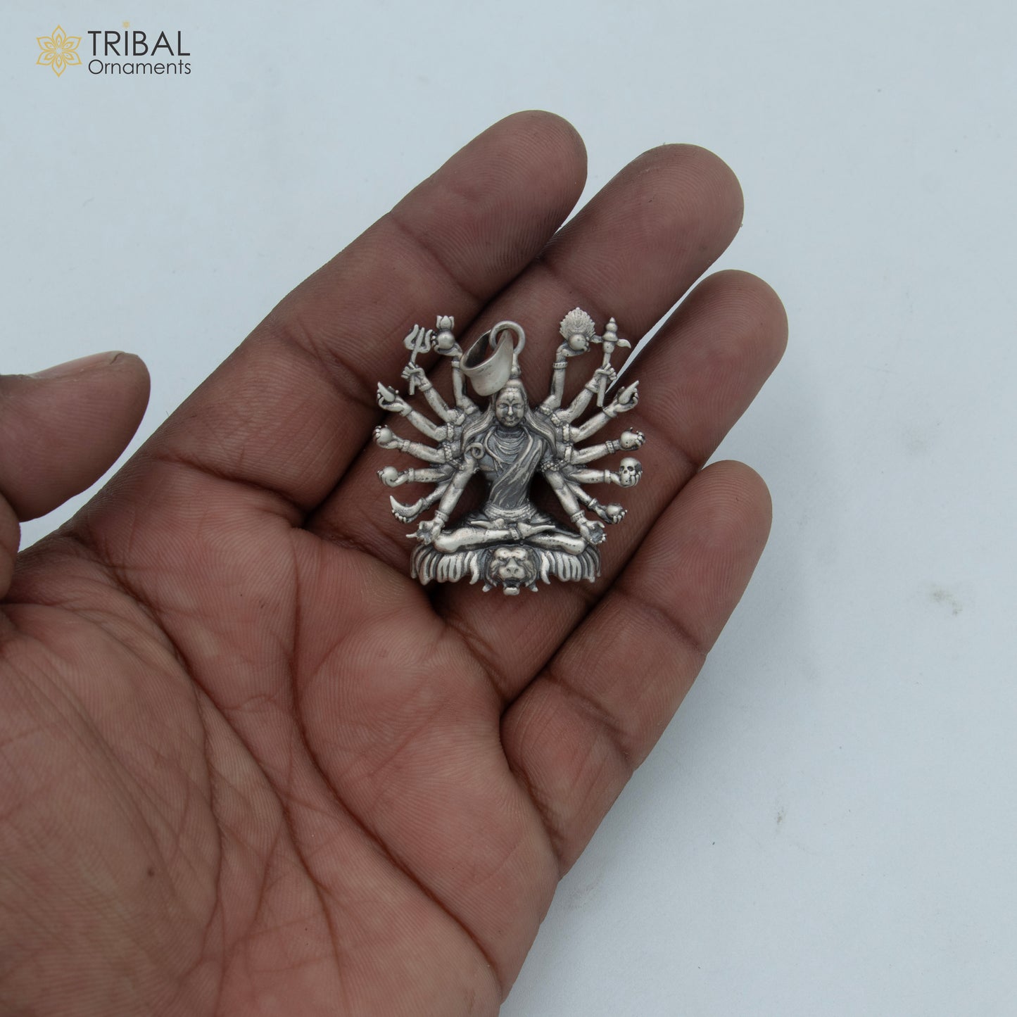 925 sterling silver handmade lord shiva (mahakal)Pendant with chain tribal jewellery nsp1006 - TRIBAL ORNAMENTS