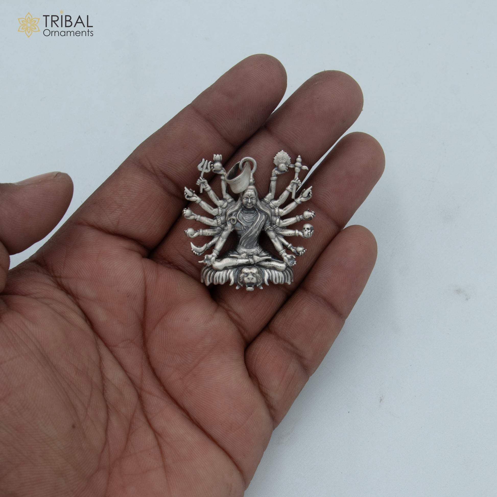 925 sterling silver handmade lord shiva (mahakal)Pendant with chain tribal jewellery nsp1006 - TRIBAL ORNAMENTS