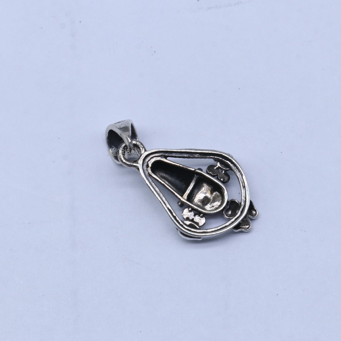 Sterling silver handmade Lord Tirupati Bala Ji (Venkateswara) pendant by Tribal Ornaments, featuring intricate religious design.