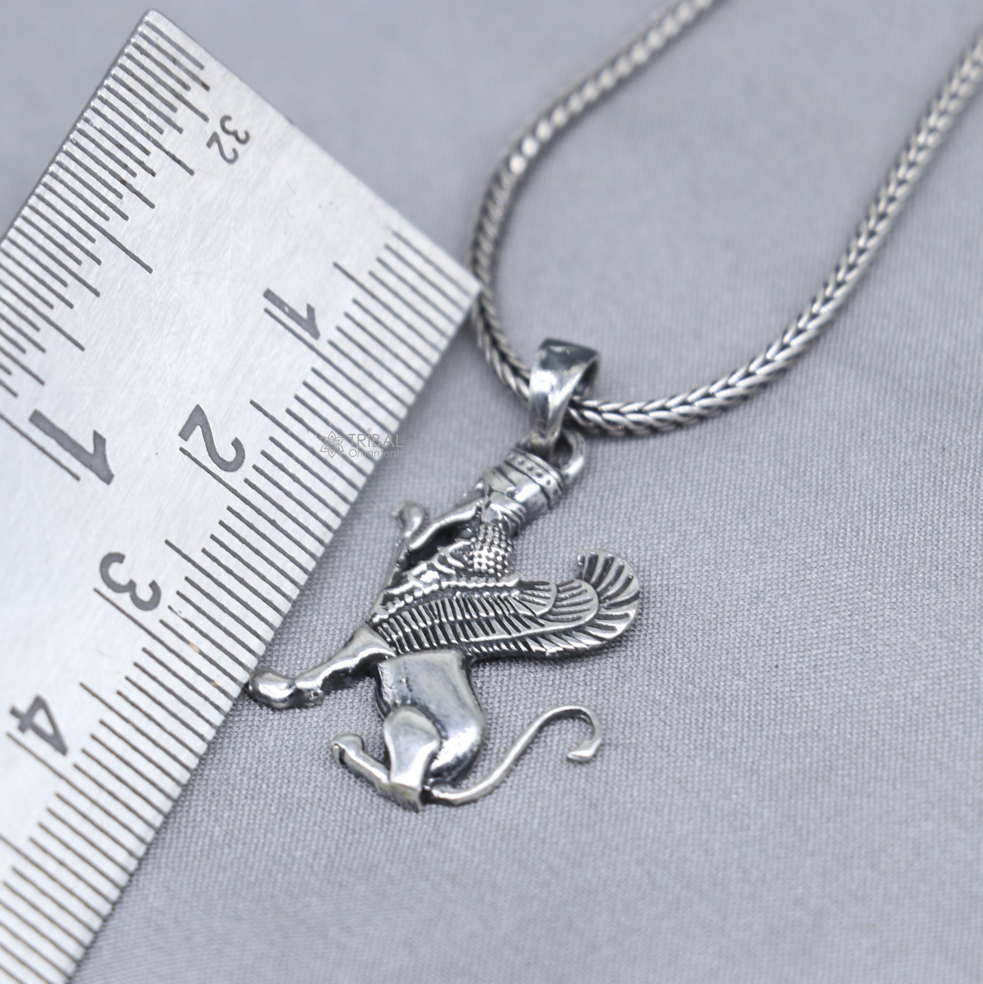 925 Sterling silver handmade  Persian winged sphinex pendant nsp881 - TRIBAL ORNAMENTS