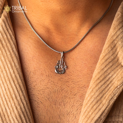 925 sterling silver handmade stylish design small shri/shree pendant best gifting jewelry religious pendant custom jewelry ssp1714 - TRIBAL ORNAMENTS
