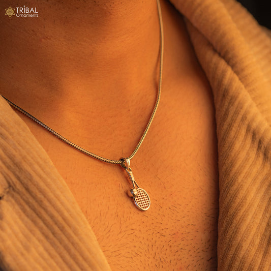 925 sterling silver handmade stylish design small Tennis racket style pendant best gifting jewelry religious pendant custom jewelry ssp1689 - TRIBAL ORNAMENTS