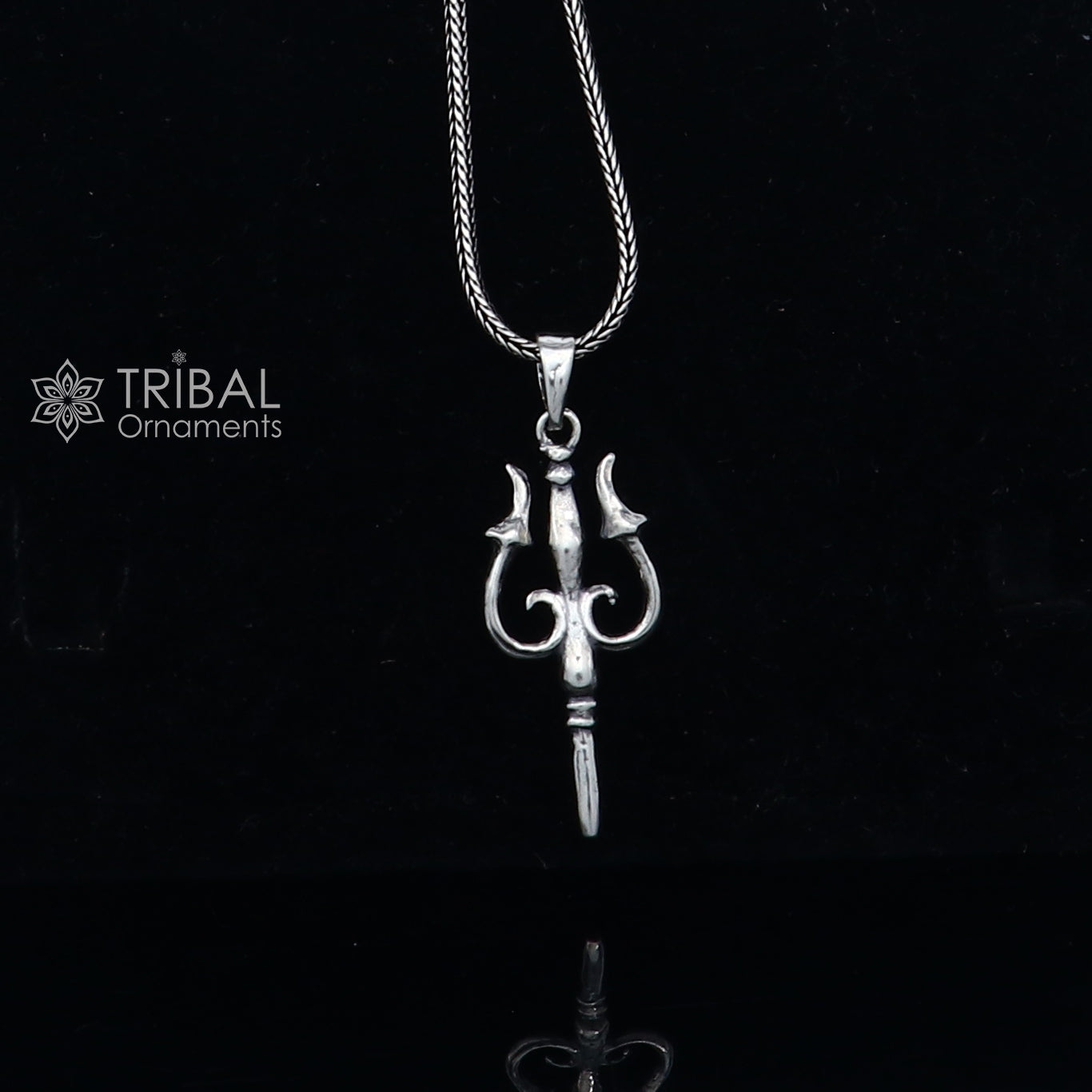 925 Sterling silver handmade Trishul (trident) pendant,nsp854 - TRIBAL ORNAMENTS