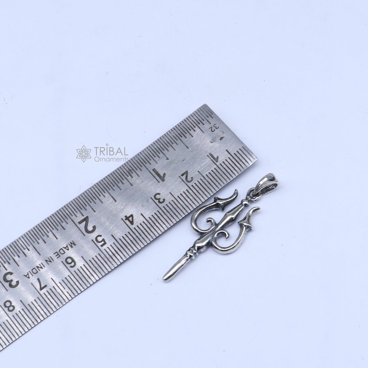 925 Sterling silver handmade Trishul (trident) pendant,nsp854 - TRIBAL ORNAMENTS
